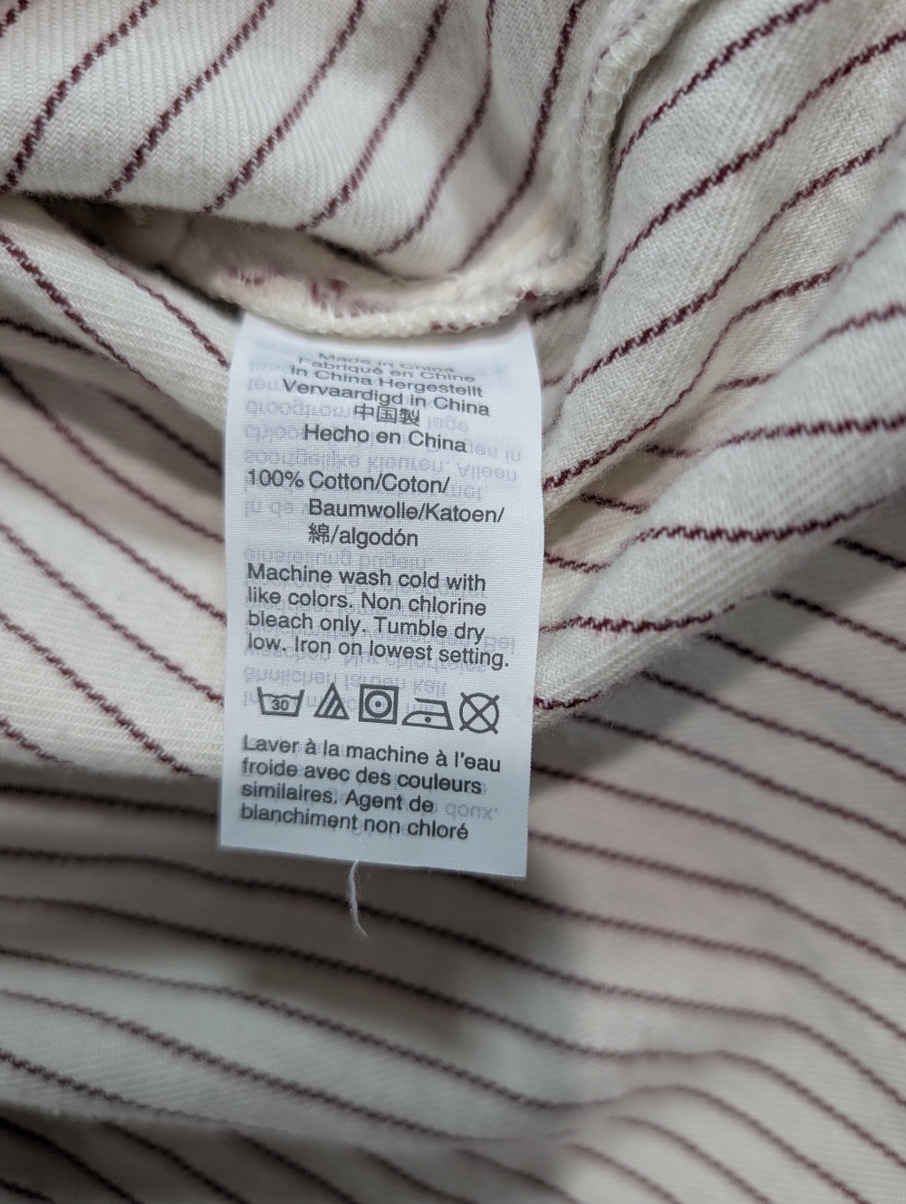 Madewell Flannel Classic Ex-Boyfriend Button Back Stripe‎ Shirt Women’s Large - Picture 5 of 9